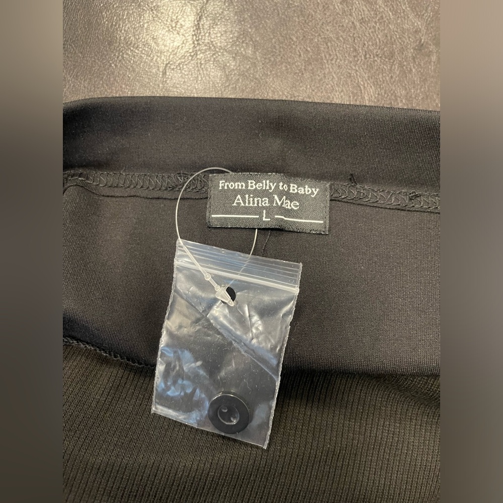NWT Alina Mae Belly to Baby Black Over the Bump Maternity Pants L - Picture 4 of 9